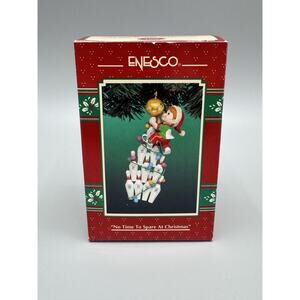 Vintage 1995 Enesco Treasury Ornament No Time to Spare at Christmas